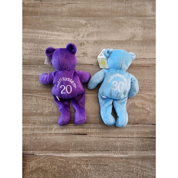 Nutrisystem Celebration Bears 20 & 30 Lbs Purple & Blue Plush Collectible - Picture 2 of 15